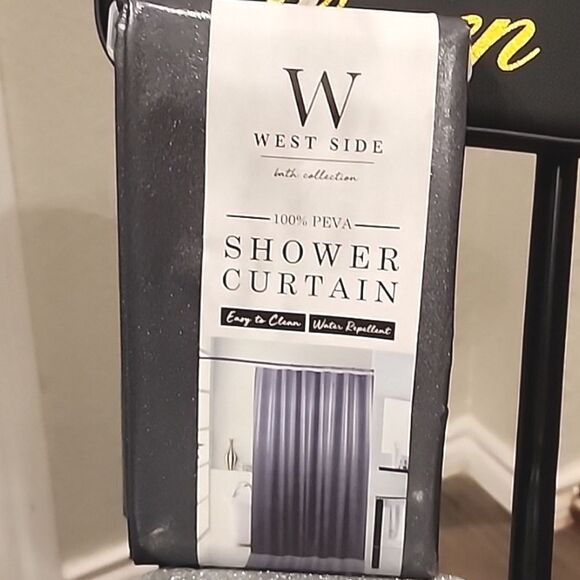 West Side Bath Collection Shimmer Glitter PEVA Shower Curtain - Picture 3 of 4